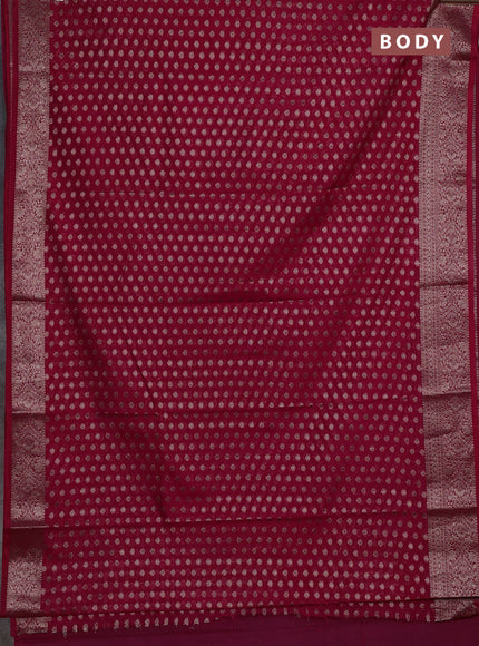 Semi chiniya silk saree pink with allover thread & zari woven buttas and woven border