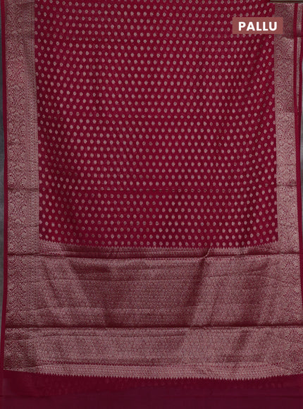 Semi chiniya silk saree pink with allover thread & zari woven buttas and woven border