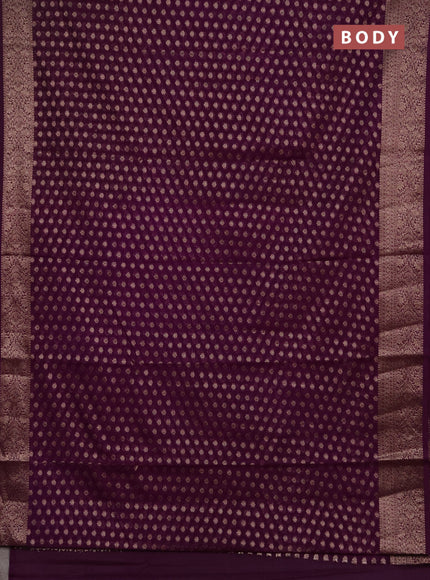 Semi chiniya silk saree purple with allover thread & zari woven buttas and woven border