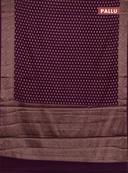 Semi chiniya silk saree purple with allover thread & zari woven buttas and woven border