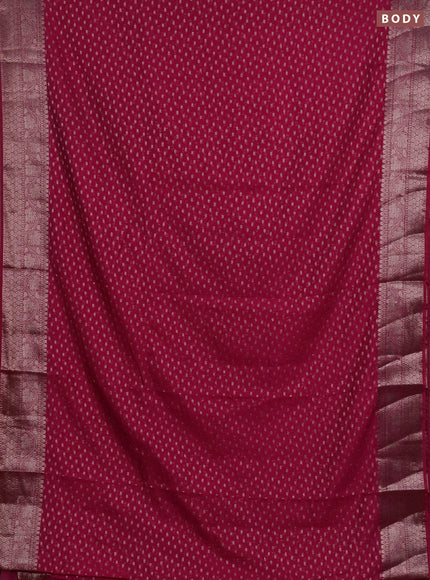 Semi chiniya silk saree pink with allover thread & zari woven buttas and woven border