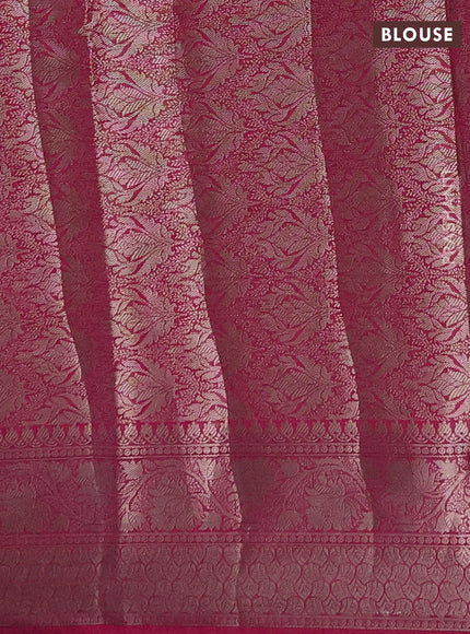 Semi chiniya silk saree pink with allover thread & zari woven buttas and woven border