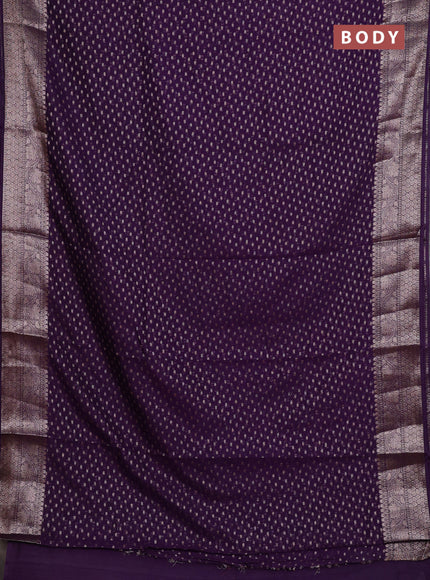 Semi chiniya silk saree purple with allover thread & zari woven buttas and woven border