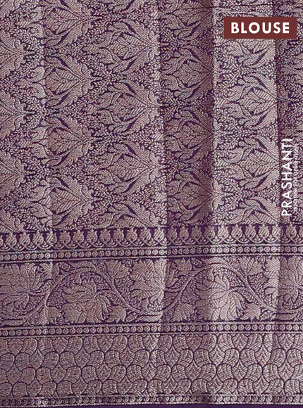 Semi chiniya silk saree purple with allover thread & zari woven buttas and woven border