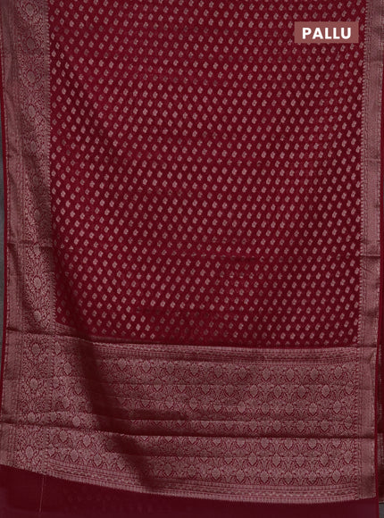 Semi chiniya silk saree pink with allover thread & zari weaves and woven border