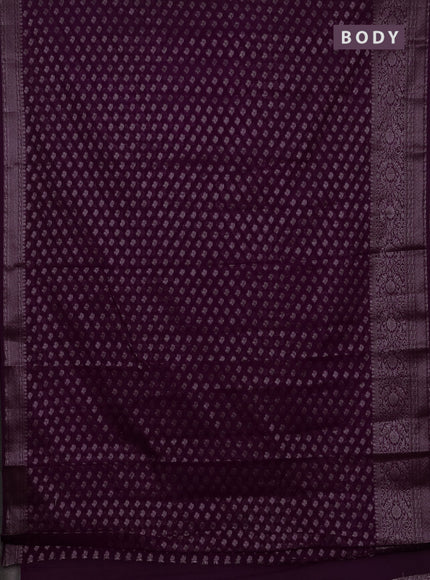 Semi chiniya silk saree purple with allover thread & zari weaves and woven border