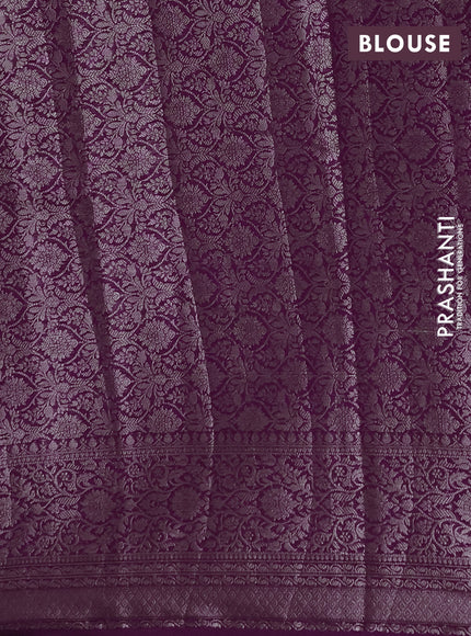 Semi chiniya silk saree purple with allover thread & zari weaves and woven border