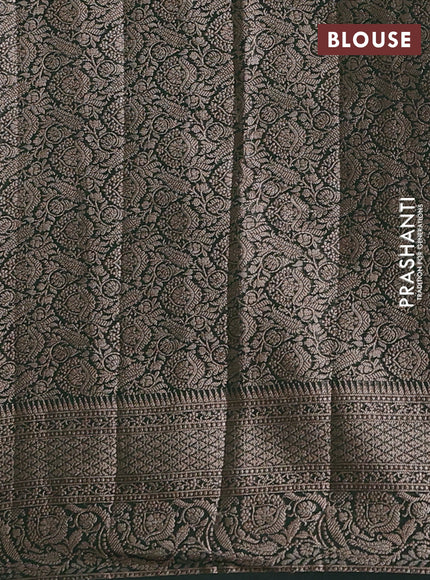 Semi chiniya silk saree mehendi green and bottle green with allover thread & zari woven buttas and woven border