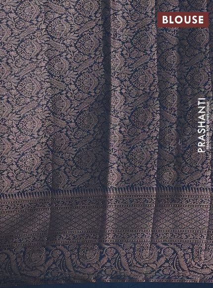 Semi chiniya silk saree teal green shade and peacock green with allover thread & zari woven buttas and woven border