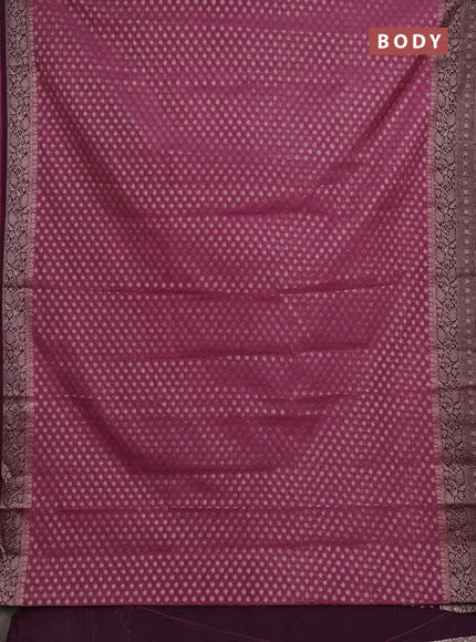 Semi chiniya silk saree mauve pink and wine shade with allover thread & zari woven buttas and woven border
