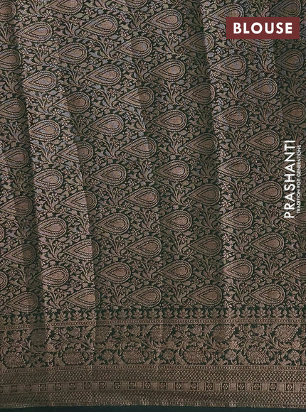 Semi chiniya silk saree red and bottle green with allover thread & zari woven buttas and woven border