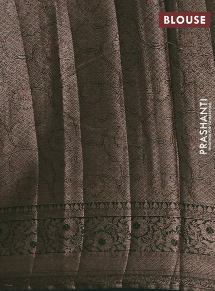 Semi chiniya silk saree mehendi green and bottle green with allover thread & zari woven buttas and woven border