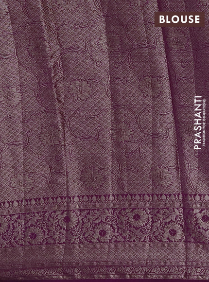 Semi chiniya silk saree purple with allover thread & zari woven buttas and woven border
