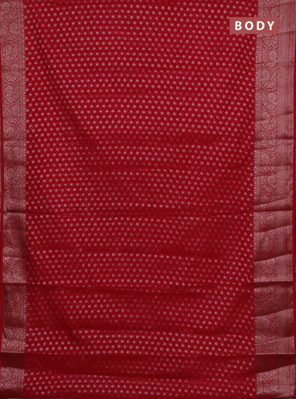 Semi chiniya silk saree pink with allover thread & zari woven buttas and woven border