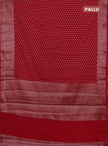 Semi chiniya silk saree pink with allover thread & zari woven buttas and woven border