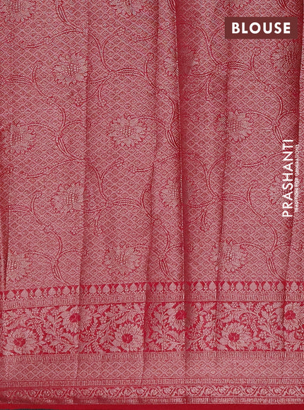 Semi chiniya silk saree pink with allover thread & zari woven buttas and woven border