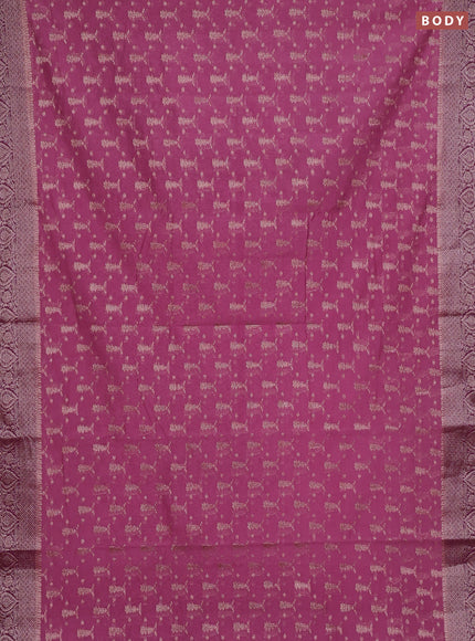 Semi chiniya silk saree mauve pink and wine shade with allover thread & zari woven buttas and woven border