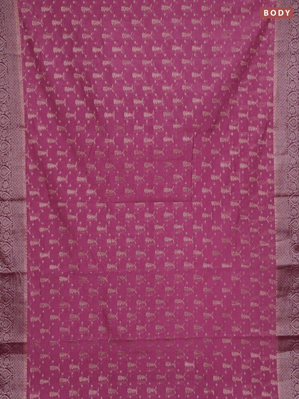 Semi chiniya silk saree mauve pink and wine shade with allover thread & zari woven buttas and woven border