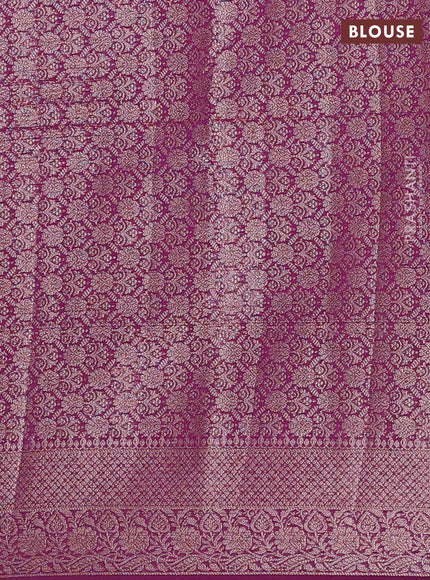 Semi chiniya silk saree mauve pink and wine shade with allover thread & zari woven buttas and woven border
