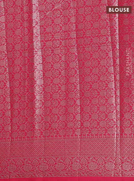 Semi chiniya silk saree pink with allover thread & zari woven buttas and woven border