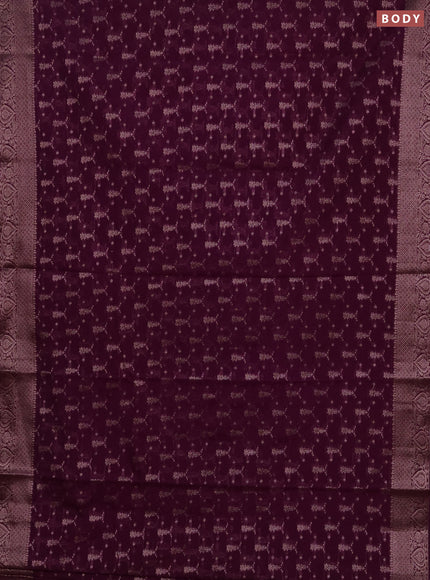 Semi chiniya silk saree purple with allover thread & zari woven buttas and woven border