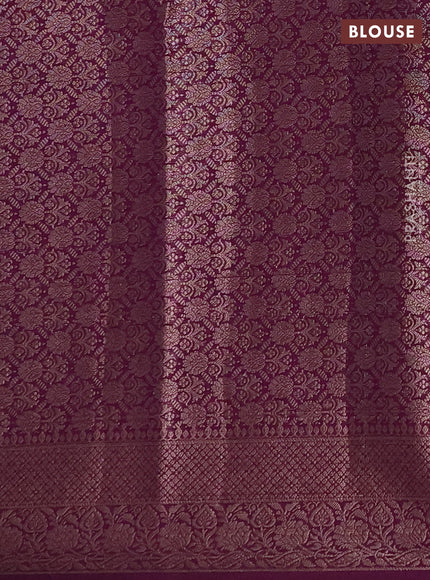 Semi chiniya silk saree purple with allover thread & zari woven buttas and woven border