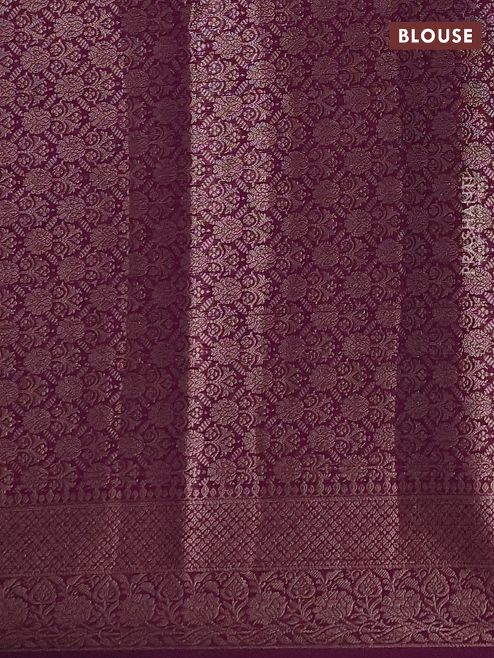 Semi chiniya silk saree purple with allover thread & zari woven buttas and woven border