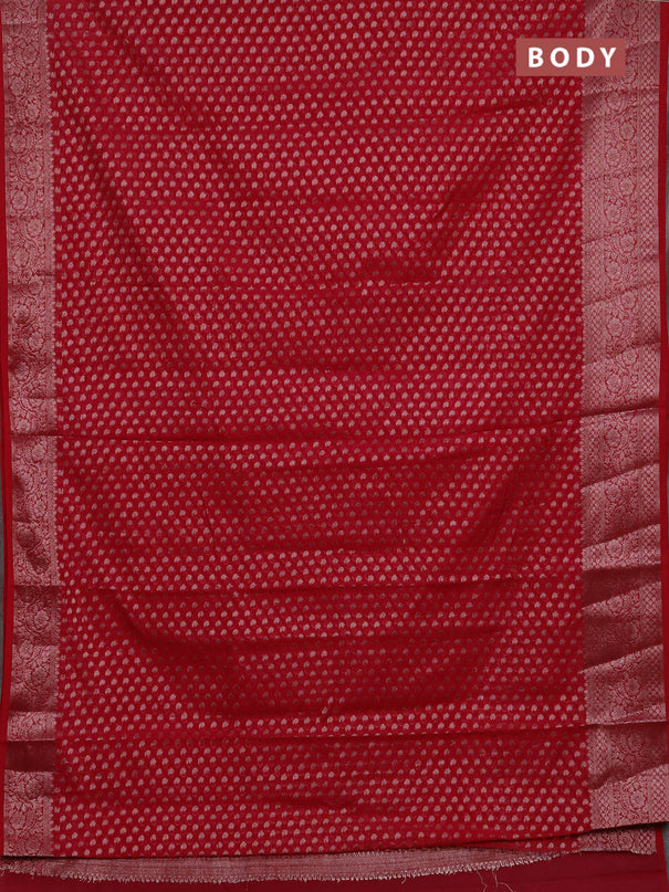 Semi chiniya silk saree pink with allover thread & zari woven paisley buttas and woven border