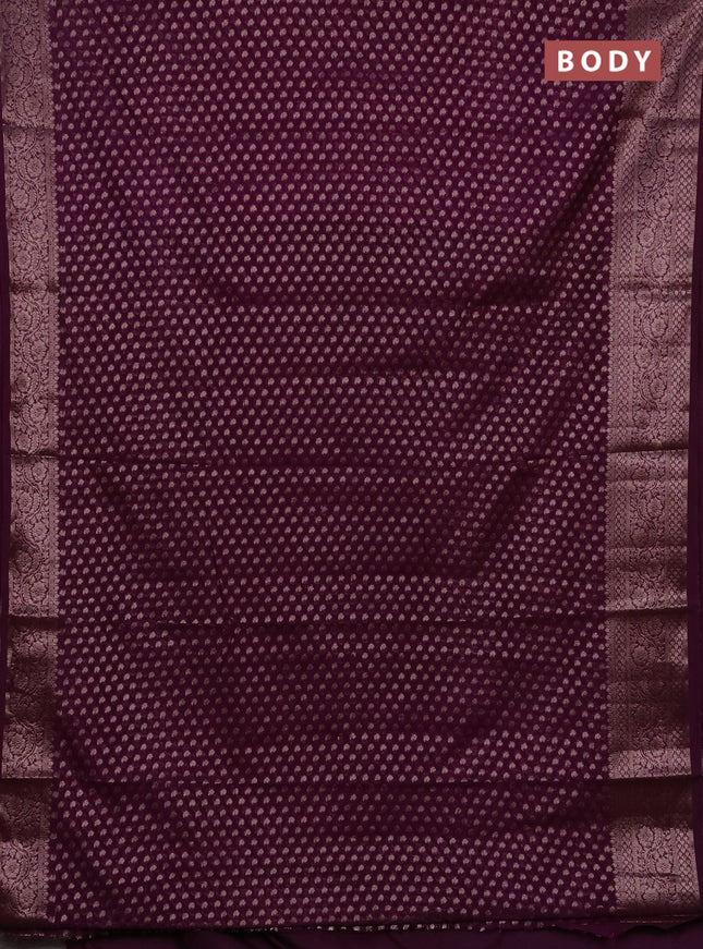 Semi chiniya silk saree purple with allover thread & zari woven paisley buttas and woven border