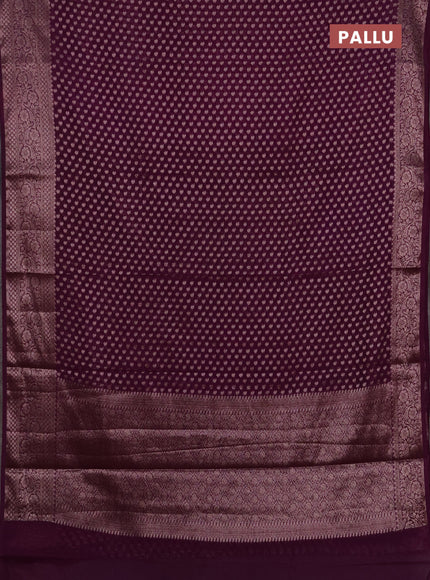 Semi chiniya silk saree purple with allover thread & zari woven paisley buttas and woven border