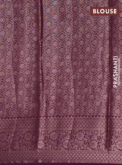 Semi chiniya silk saree purple with allover thread & zari woven paisley buttas and woven border
