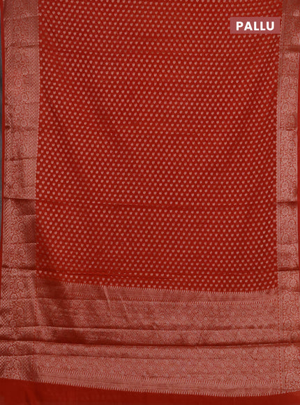 Semi chiniya silk saree orange with allover thread & zari woven paisley buttas and woven border