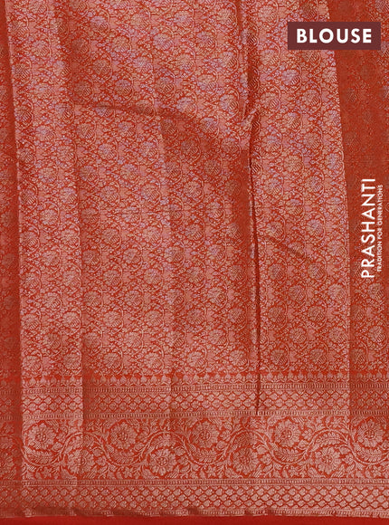 Semi chiniya silk saree orange with allover thread & zari woven paisley buttas and woven border