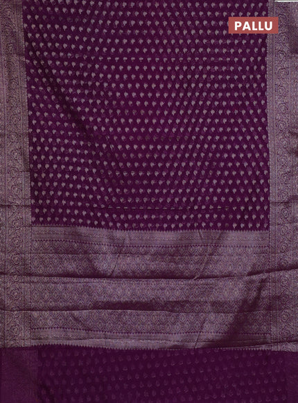Semi chiniya silk saree purple with allover thread & zari woven buttas and woven border