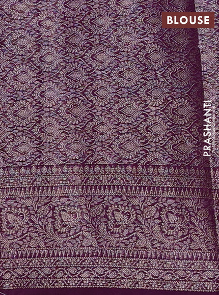 Semi chiniya silk saree purple with allover thread & zari woven buttas and woven border