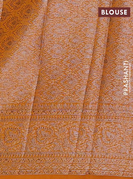 Semi chiniya silk saree mango yellow with allover thread & zari woven buttas and woven border