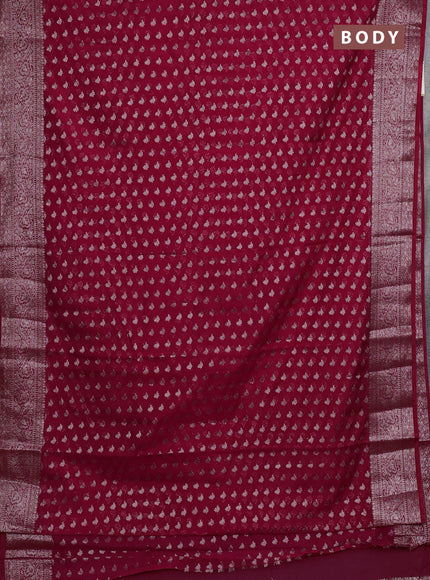 Semi chiniya silk saree pink with allover thread & zari woven buttas and woven border
