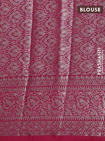 Semi chiniya silk saree pink with allover thread & zari woven buttas and woven border