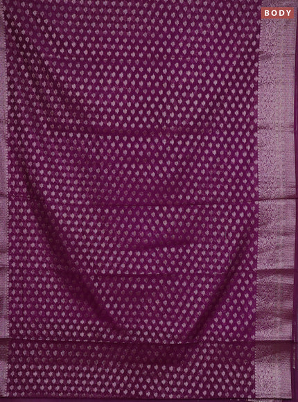Semi chiniya silk saree purple with allover thread & zari woven buttas and woven border