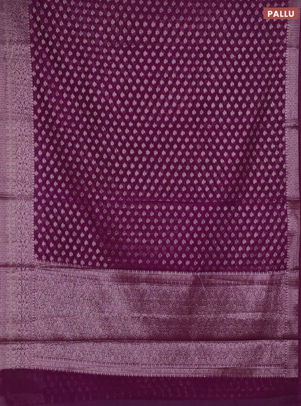Semi chiniya silk saree purple with allover thread & zari woven buttas and woven border