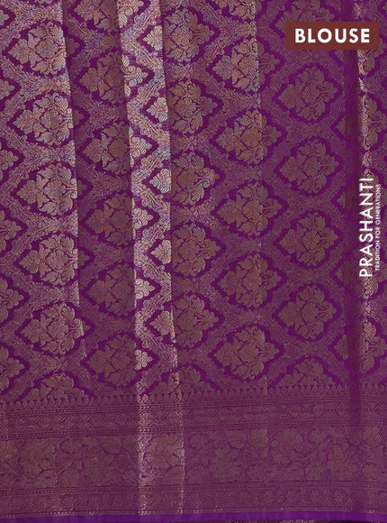 Semi chiniya silk saree violet with allover thread & zari woven buttas and woven border