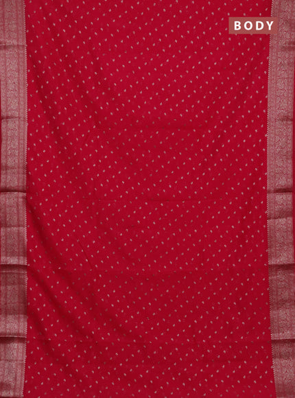 Semi chiniya silk saree pink with allover thread & zari woven buttas and woven border