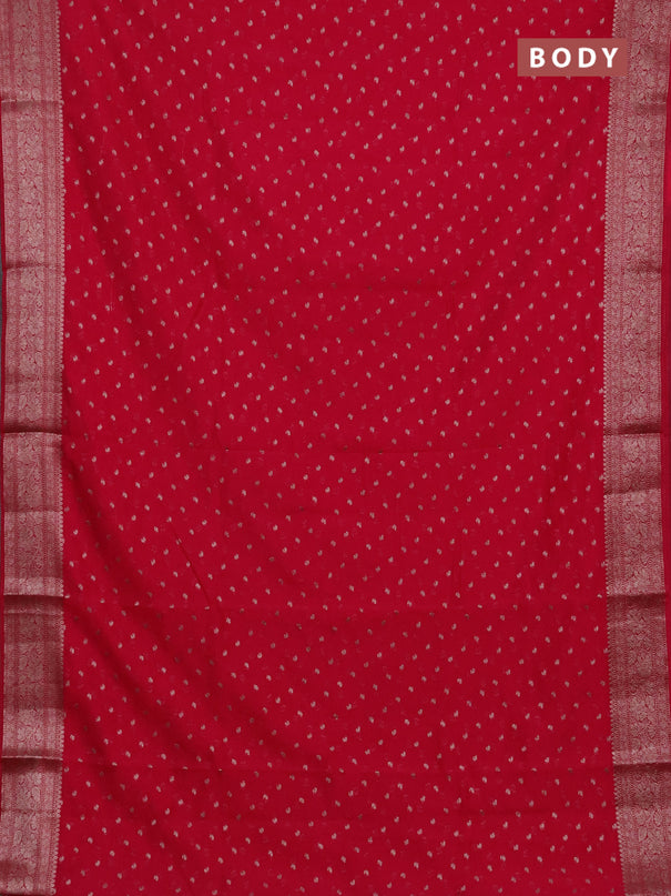 Semi chiniya silk saree pink with allover thread & zari woven buttas and woven border