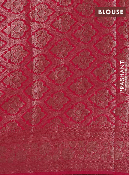 Semi chiniya silk saree pink with allover thread & zari woven buttas and woven border