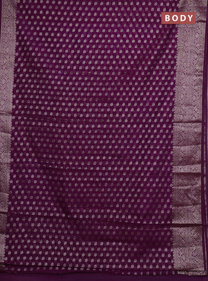 Semi chiniya silk saree purple with allover thread & zari woven buttas and woven border