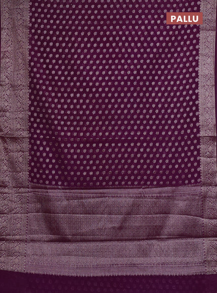Semi chiniya silk saree purple with allover thread & zari woven buttas and woven border