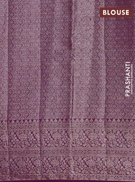 Semi chiniya silk saree purple with allover thread & zari woven buttas and woven border