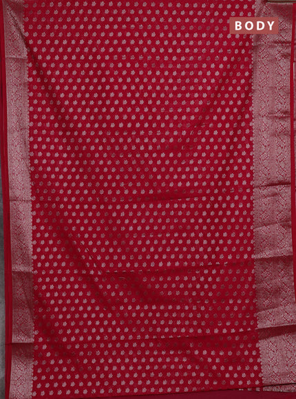 Semi chiniya silk saree pink with allover thread & zari woven buttas and woven border