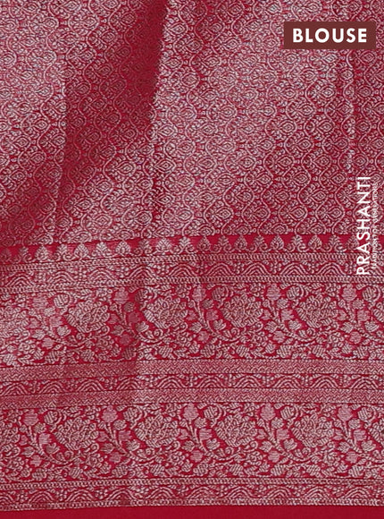 Semi chiniya silk saree pink with allover thread & zari woven buttas and woven border
