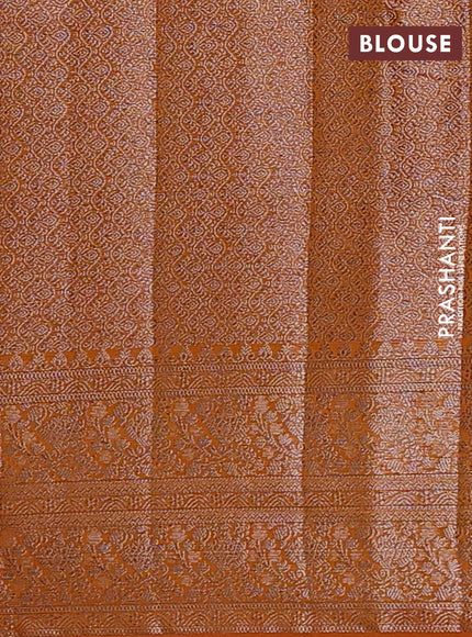 Semi chiniya silk saree mango yellow with allover thread & zari woven buttas and woven border